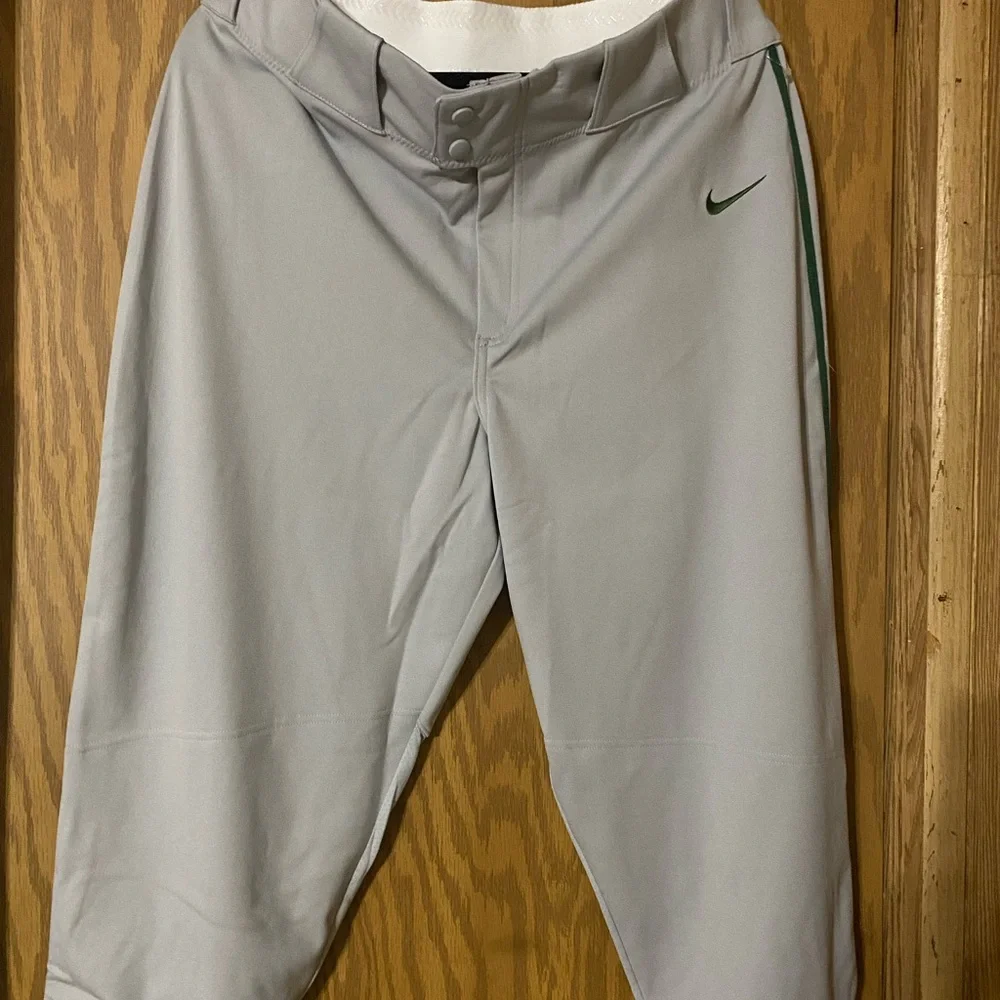 Nike Men’s Gray/Green Vapor Baseball Pants BQ9021-59 Size XL New with Tags
